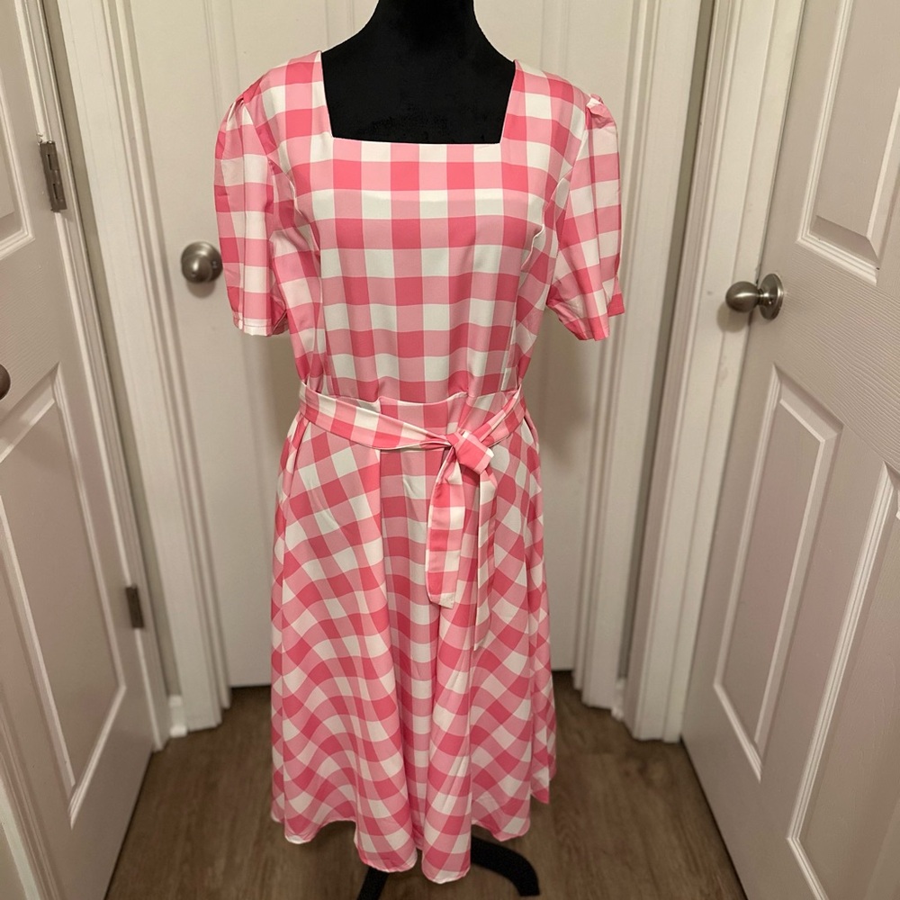 Pink Checkered Dress
